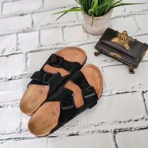 Birkenstocks Black Suede Arizona Sandals Size 8.5